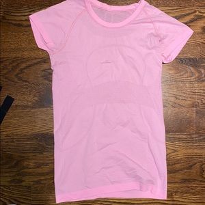 Pink Lulu Lemon Swiftly Tech Short Sleeve